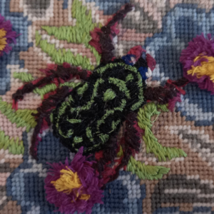 Close up of embroidery.