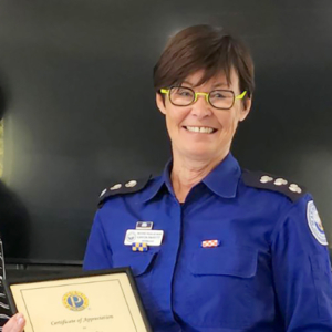 Caron Parfitt in her dress blues