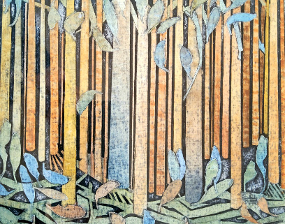 Abstract artwork of trees