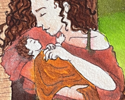 Woman holding a baby