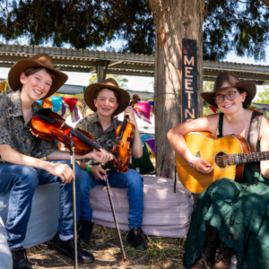Young buskers with their instruments