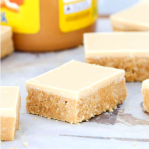 Peanut butter slices with topping