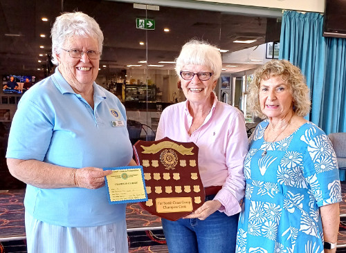 Three women holding their awards.