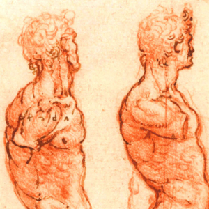 Sketches of the torsos of two men