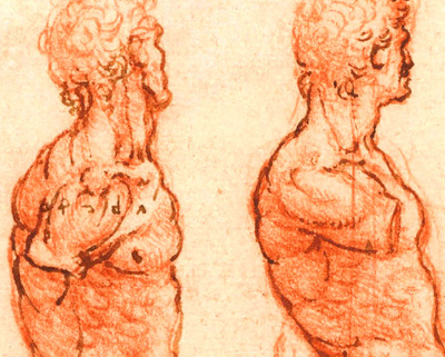 Sketches of the torsos of two men
