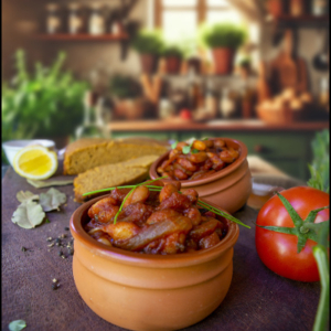 Pot of baked beans