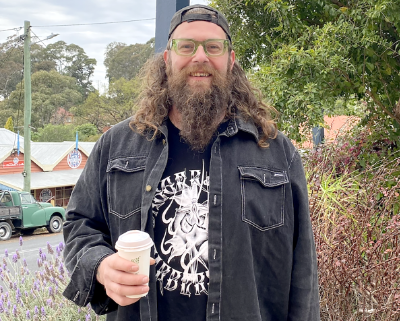 Man with drink in his hand