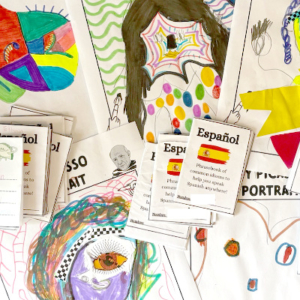 Children's colourful artworks