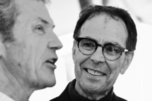 Two men: black and white photo